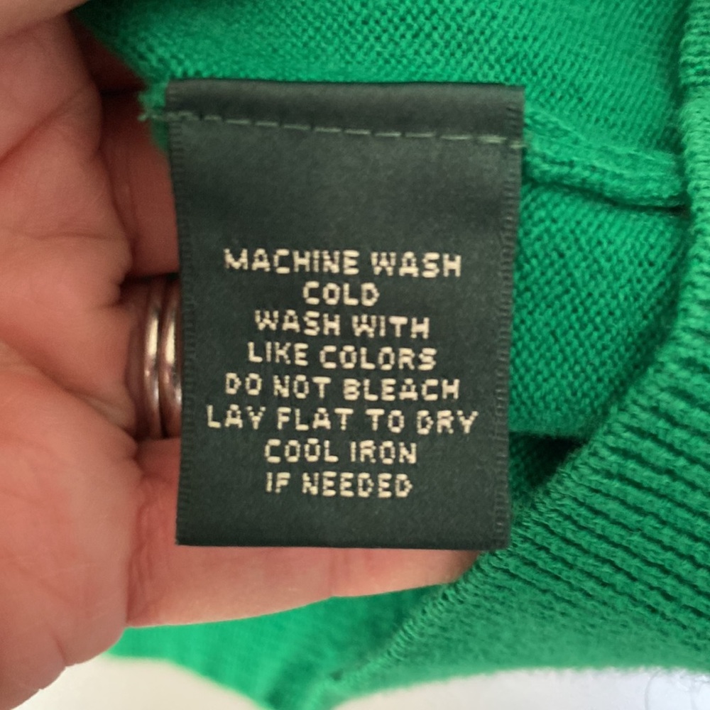 Ralph Lauren Kelly Green Turtle Neck Size L, EUC, Festive - Picture 5 of 9